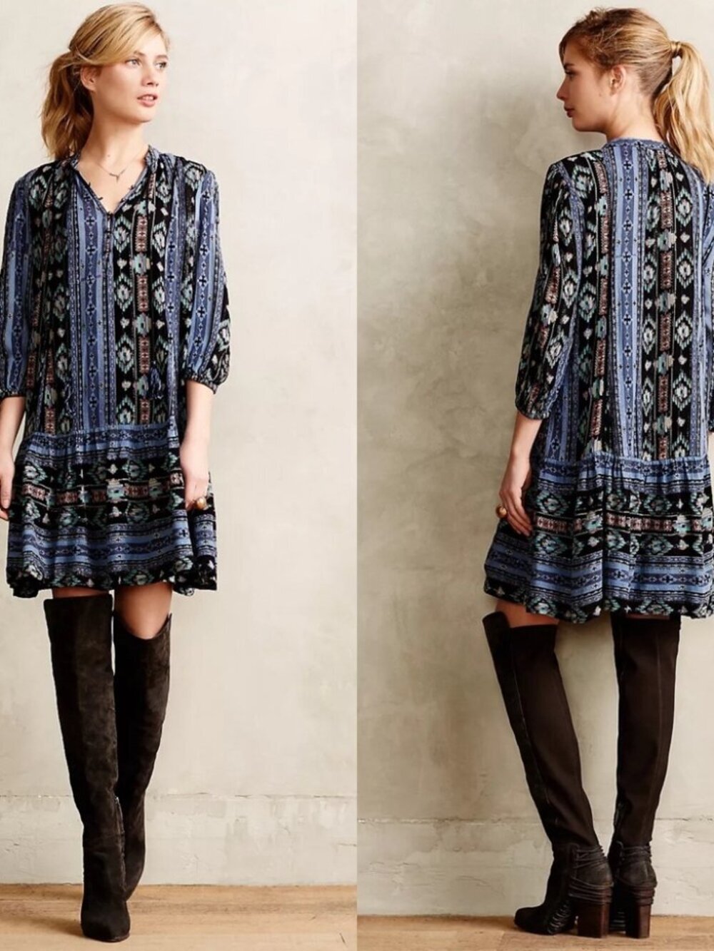 Anthropologie Holding Horses Winter Moon Tunic Dress Size Small - Picture 3 of 10
